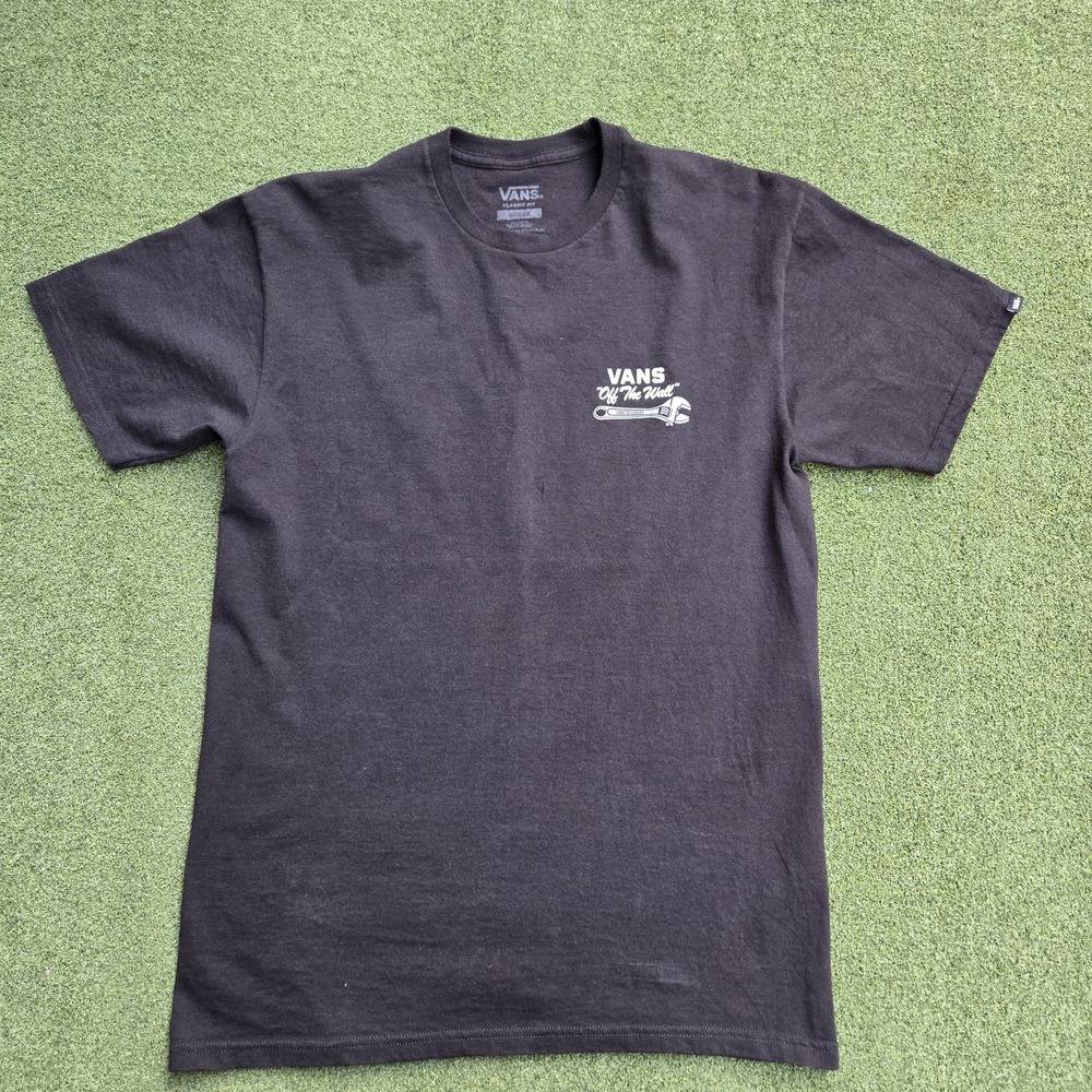 Vans T-shirt Men's Medium Black Bolts & Brews Classic Fit Short Sleeve